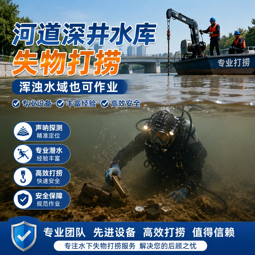 河道深井水库失物打捞，浑浊水域也可作业珙县